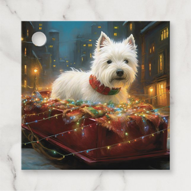 West Highland White Terrier Weihnachtsfest Geschenkanhänger (Vorderseite)
