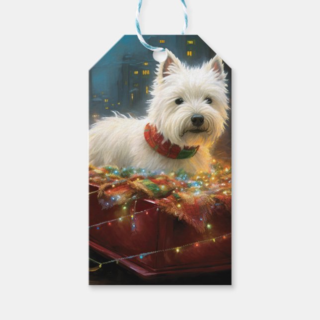 West Highland White Terrier Weihnachtsfest Geschenkanhänger (Vorderseite)