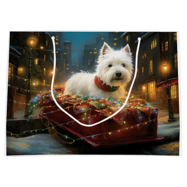West Highland White Terrier Weihnachtsfest Große Geschenktüte (Vorderseite)