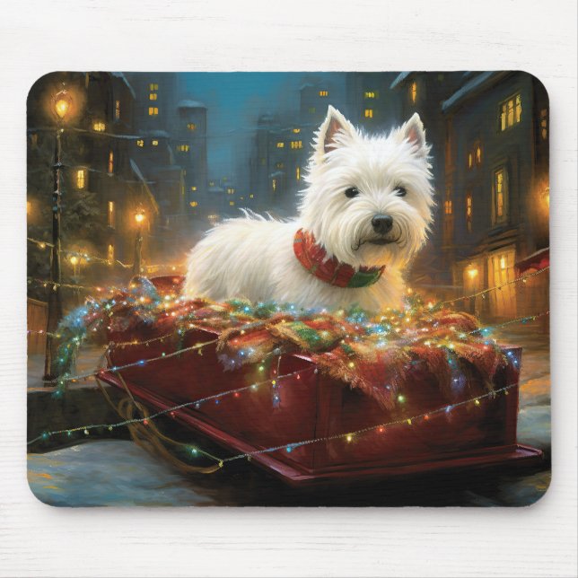 West Highland White Terrier Weihnachtsfest Mousepad (Vorne)