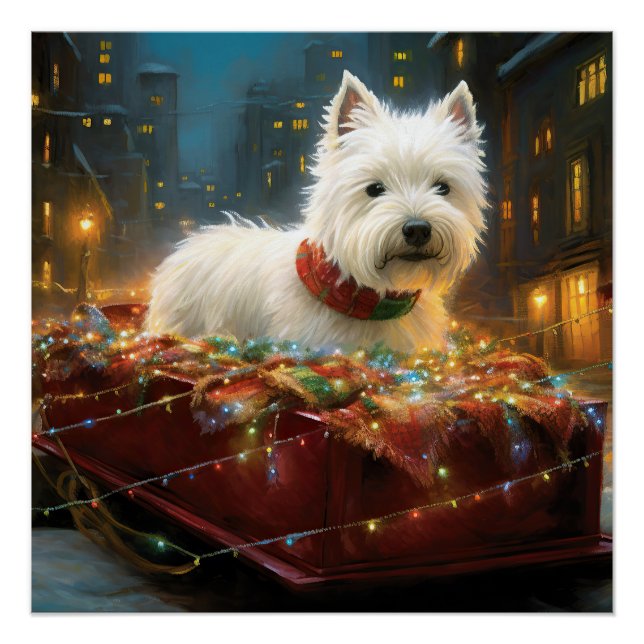 West Highland White Terrier Weihnachtsfest Poster (Vorderseite)