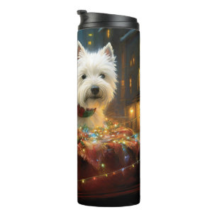 West Highland White Terrier Weihnachtsfest Thermosbecher