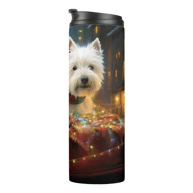 West Highland White Terrier Weihnachtsfest Thermosbecher (Nach rechts gedreht)