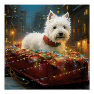 West Highland White Terrier Weihnachtsfestlich Poster