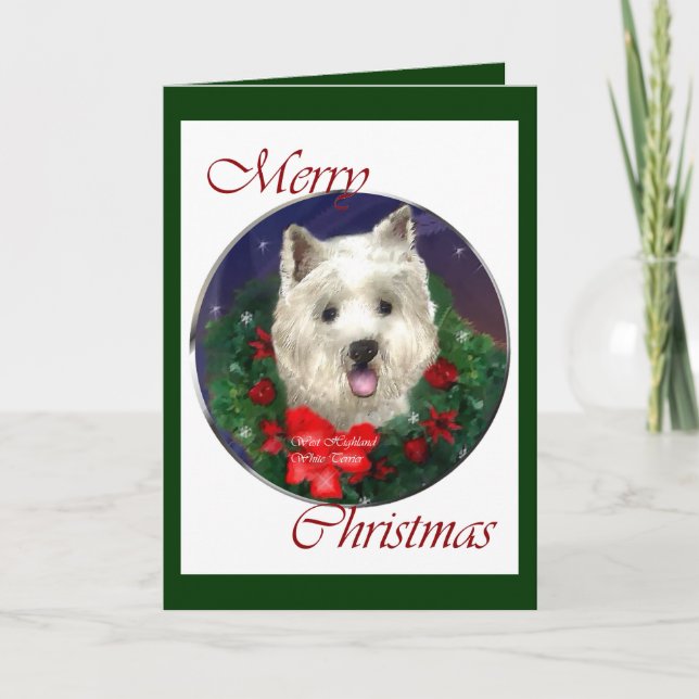 West Highland White Terrier Weihnachtsgeschenke Feiertagskarte (Vorderseite)