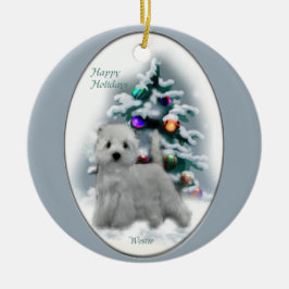 West Highland White Terrier Weihnachtsgeschenke Keramikornament