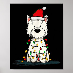 West Highland White Terrier Weihnachtsgrafik Hund Poster