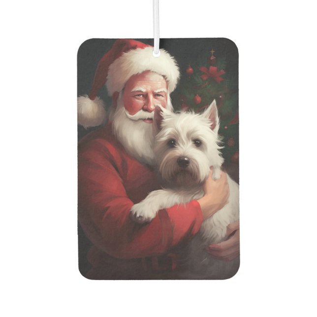 West Highland White Terrier Weihnachtsmann Autolufterfrischer (Vorderseite)