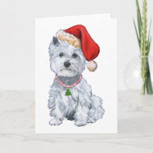 West Highland White Terrier Weihnachtsmann Feiertagskarte