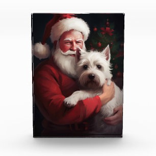 West Highland White Terrier Weihnachtsmann Fotoblock