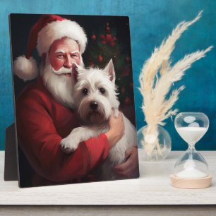 West Highland White Terrier Weihnachtsmann Fotoplatte