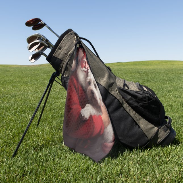 West Highland White Terrier Weihnachtsmann Golfhandtuch (Gras)