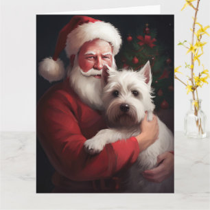 West Highland White Terrier Weihnachtsmann Karte