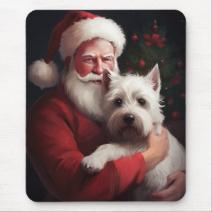 West Highland White Terrier Weihnachtsmann Mousepad