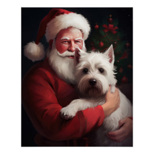 West Highland White Terrier Weihnachtsmann Poster
