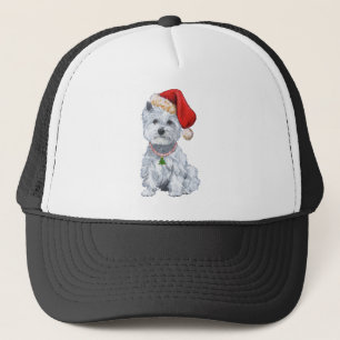 West Highland White Terrier Weihnachtsmann Truckerkappe