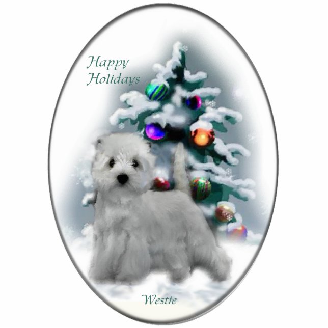 West Highland White Terrier Weihnachtsschmuck Fotoskulptur Ornament (Vorne)