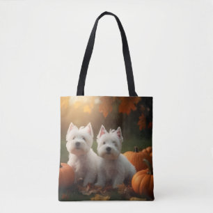 West Highland White Terrier Welppy Autumn Pumpkin