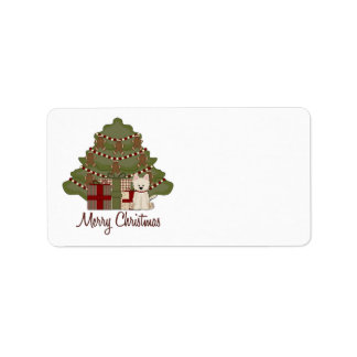 West Highland White Terrier West Christmas Adressaufkleber