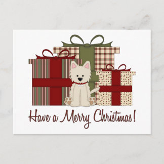 West Highland White Terrier West Christmas Feiertagspostkarte