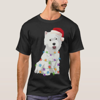 West Highland White Terrier Westie Christmas Light T-Shirt