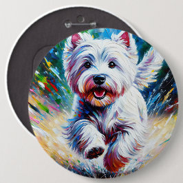 West Highland White Terrier "Westie" Dog Portrait Button