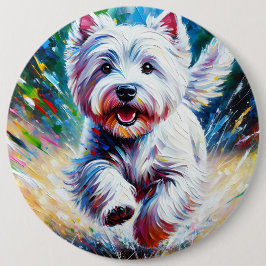 West Highland White Terrier "Westie" Dog Portrait Button