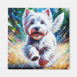 West Highland White Terrier "Westie" Dog Portrait Magnet