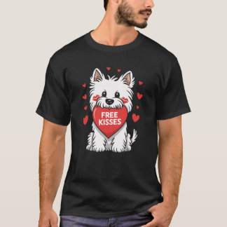 West Highland White Terrier Westie Dog Valentines T-Shirt