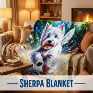 West Highland White Terrier "Westie" Hundeporträt Sherpadecke
