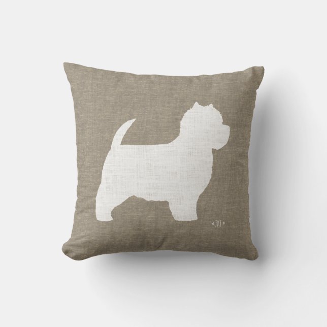 West Highland White Terrier Westie Silhouette Kissen (Vorderseite)