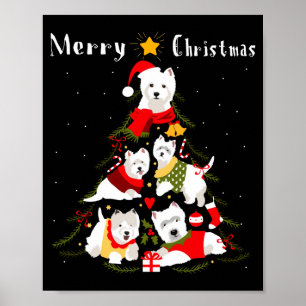 West Highland White Terrier Westie Weihnachtsbaum Poster