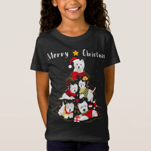 West Highland White Terrier Westie Weihnachtsbaum T-Shirt