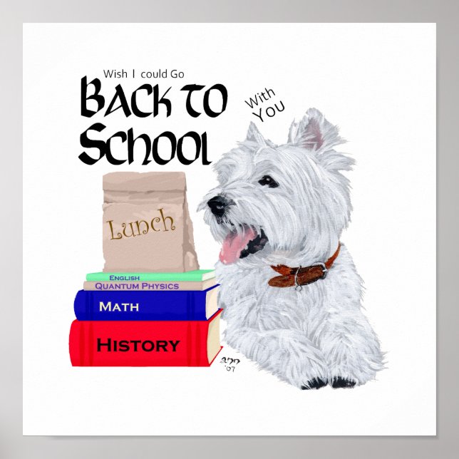 West Highland White Terrier zurück zur Schule Poster (Vorne)