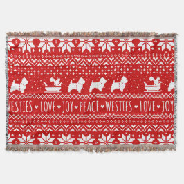 West Highland White Terriers Christmas Westie Hund Decke