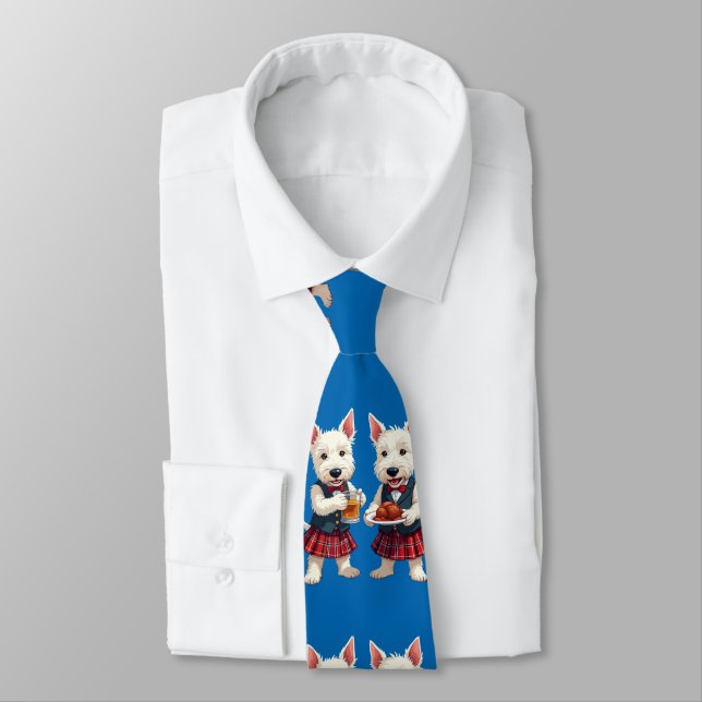 West Highland White Terriers feiern Burns Krawatte (Gebunden)