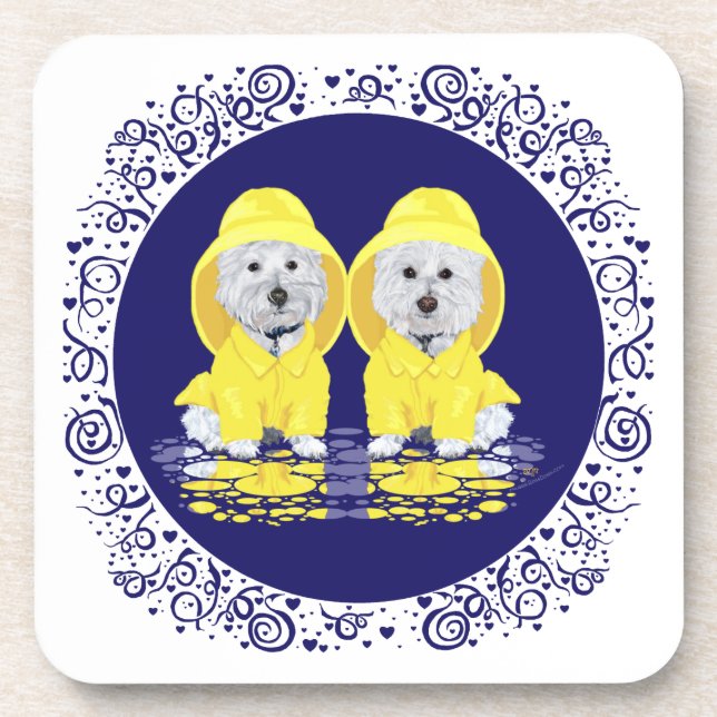 West Highland White Terriers Rain Untersetzer (Vorderseite)