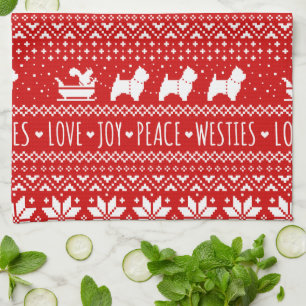 West Highland White Terriers Weihnachtswestie Hund Geschirrtuch