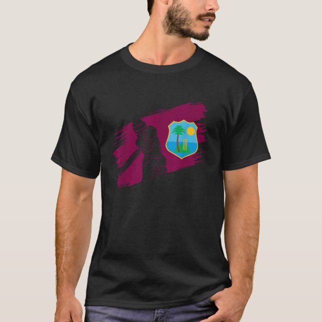 West Indies Flag West Indies Cricket Fan Player Co T-Shirt (Vorderseite)