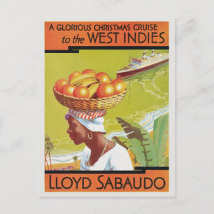 West Indies Lloyd Sabaudo Vintage Poster 1931 Postkarte