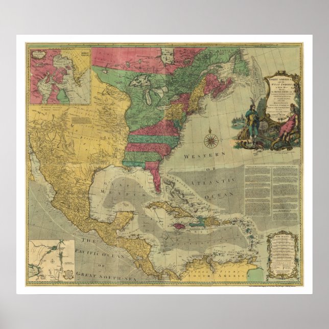 West Indies & North America Map - 1774 Poster (Vorne)