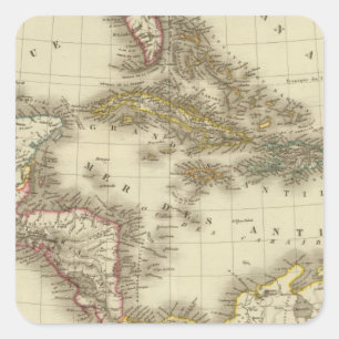 West Indies Zentralamerika Quadratischer Aufkleber