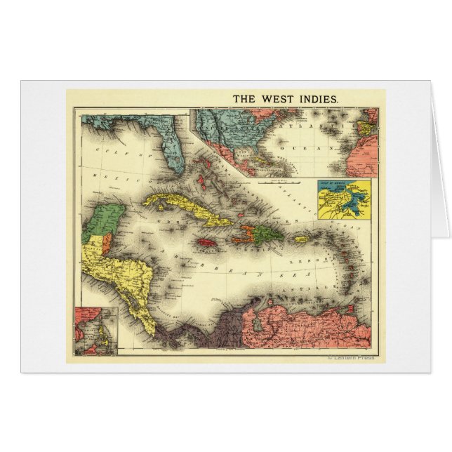 West IndiesPanoramablick KarteWestindien (Vorderseite (Horizontal))