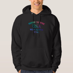 West Jordan Utah und Born in the USA bedrängt Hoodie