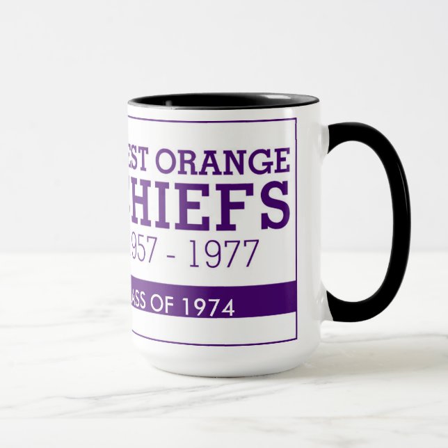 WEST ORANGE LEITER 15 UNZE-KAFFEE-TASSE 1974 TASSE (Rechts)