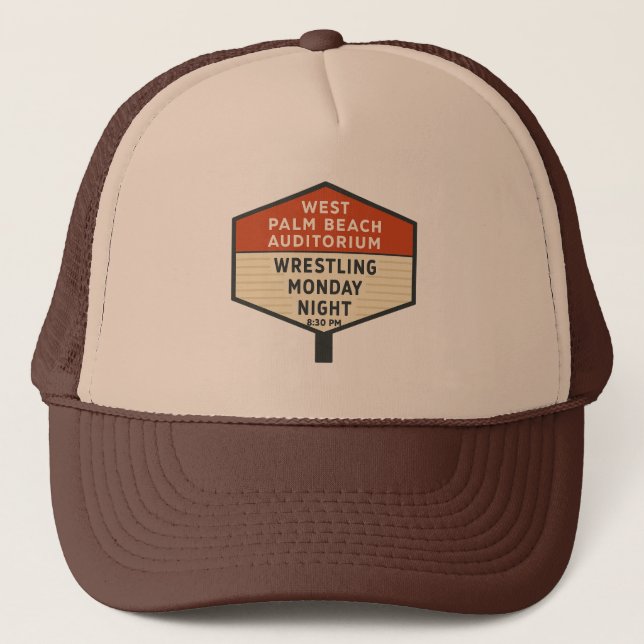 West Palm Beach Auditorium Wrestling Trucker Hat Truckerkappe (Vorderseite)