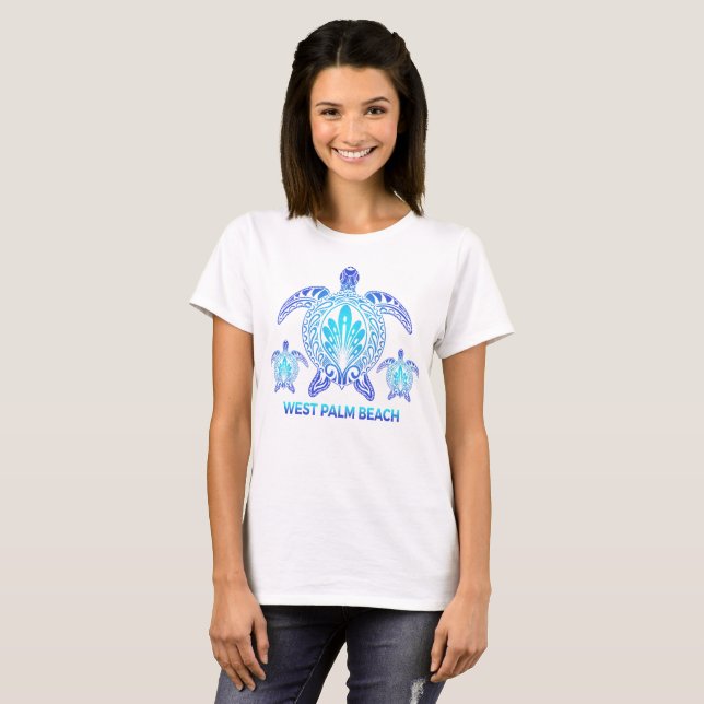 West Palm Beach Florida Blue Sea Turtle Souvenirs T-Shirt (Vorne ganz)