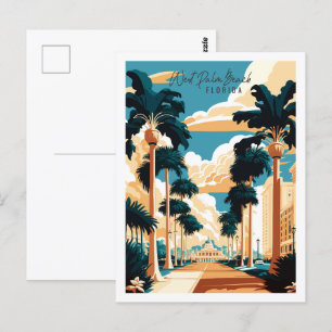 West Palm Beach Florida Reiseziel im Vintage-Stil Postkarte