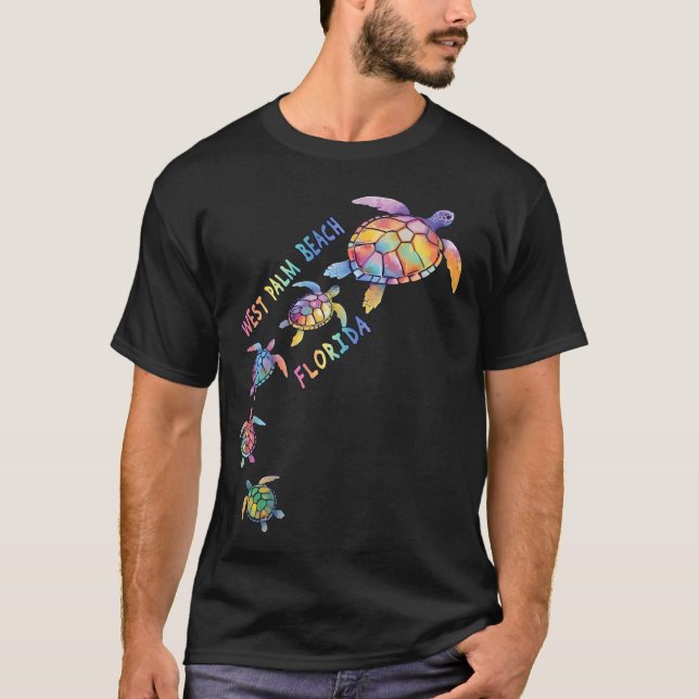 West Palm Beach Florida Sea Turtle Lover Beach Vac T-Shirt (Vorderseite)