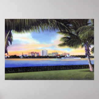 West Palm Beach Florida Skyline bei Sunset Poster